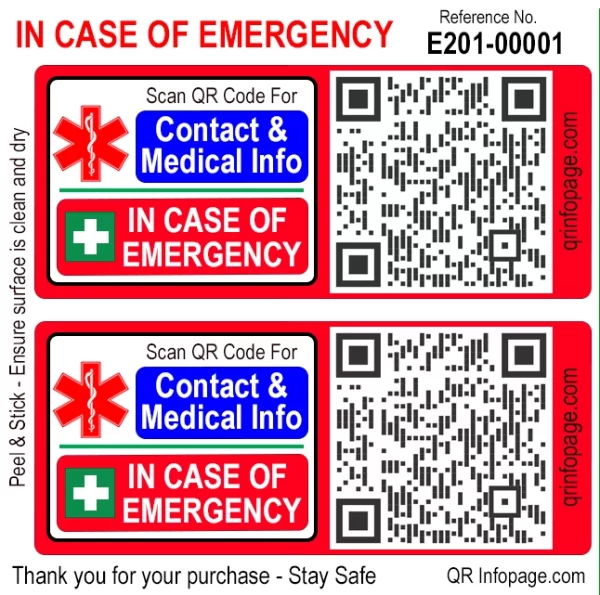 In Case of Emergency - with QR Code & Decals - Image 4